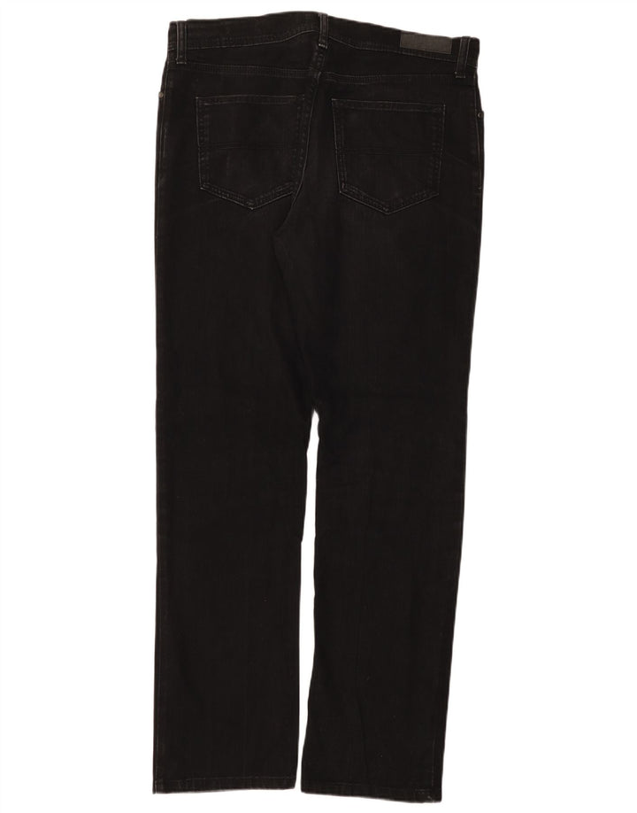 Marks & Spencer Mens Regular Straight Jeans W34 L33 Black Cotton