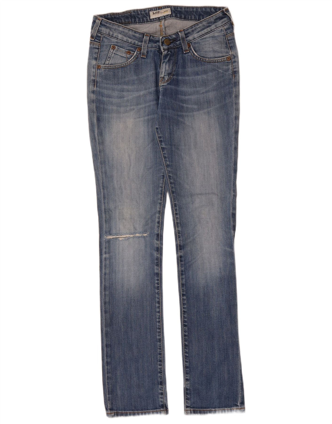 Lee Womens Distressed Slim Jeans W27 L33 Blue