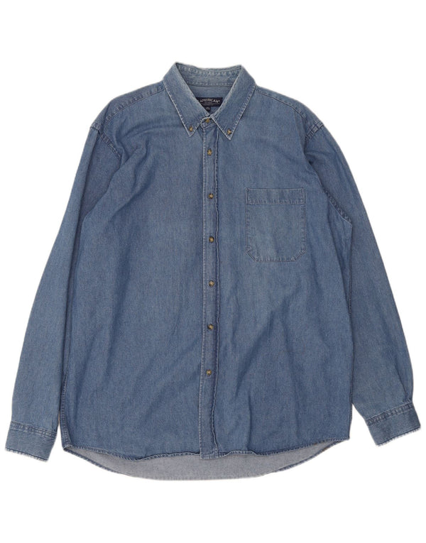 1st American Mens Denim Shirt Size 41/42 XL Blue Cotton