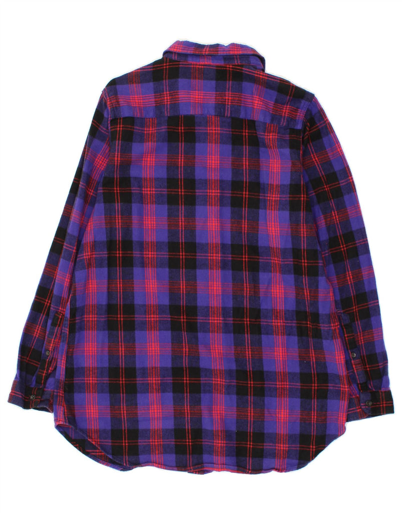 L.L.BEAN Womens Relaxed Fit Flannel Shirt UK 14 Medium Purple Check Cotton Vintage L.L.Bean and Second-Hand L.L.Bean from Messina Hembry 