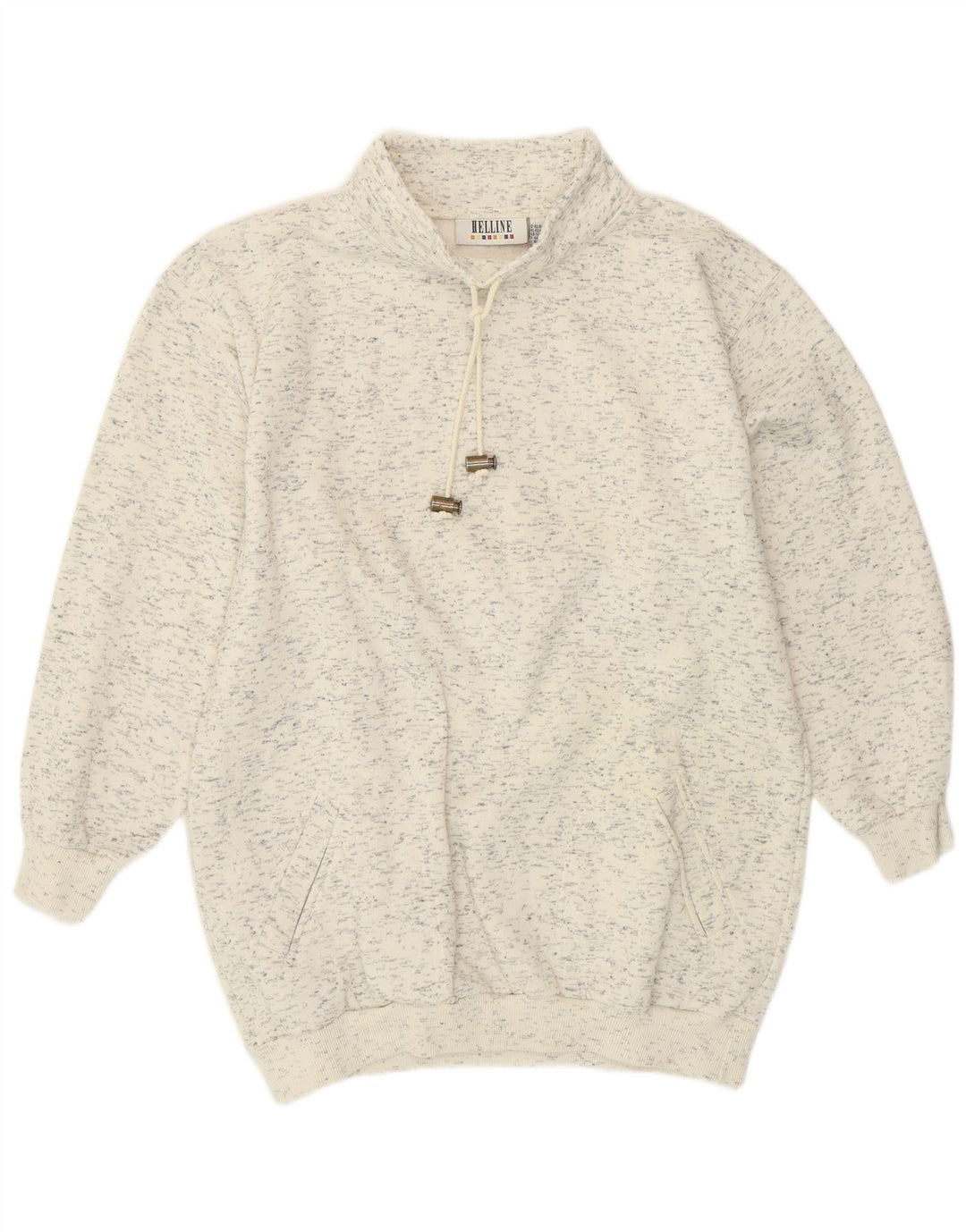 HELLINE Womens Sweatshirt Jumper UK 16/18 XL White Flecked Cotton