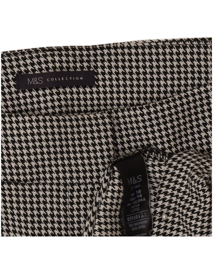 Marks & Spencer Womens Pencil Skirt UK 16 Large W32 Grey Houndstooth