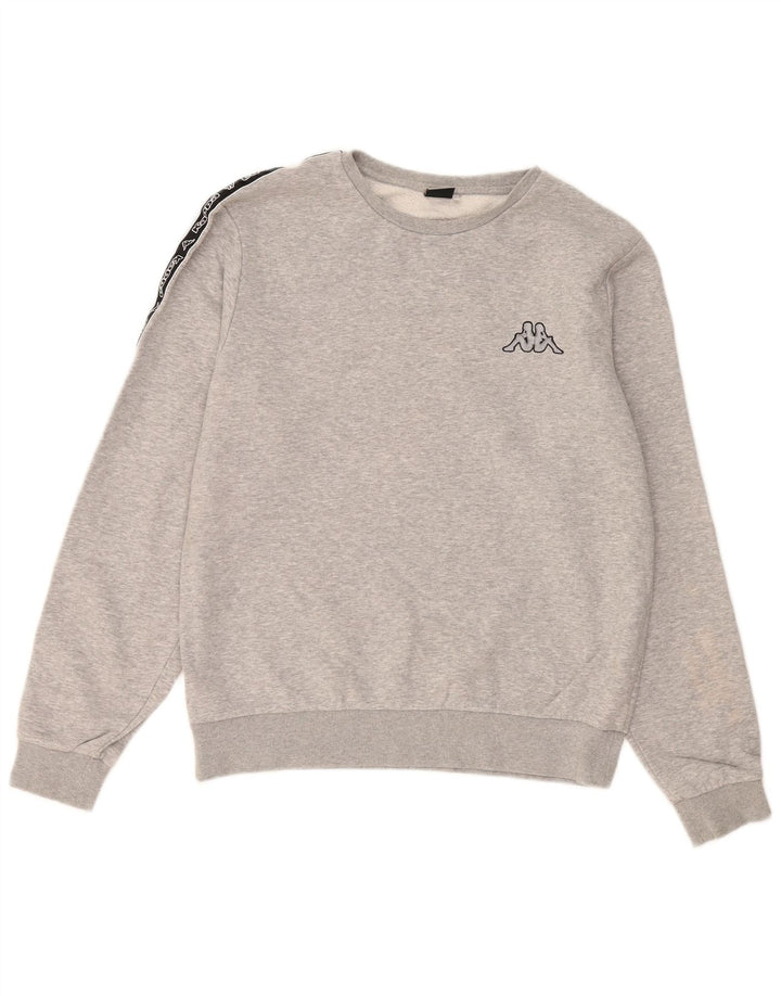 KAPPA Mens Graphic Sweatshirt Jumper Large Grey Cotton