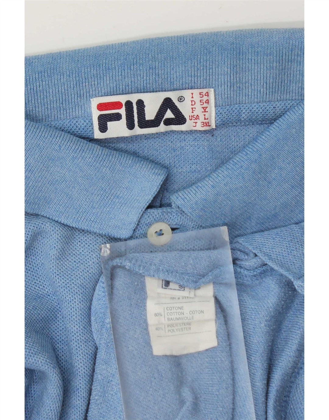 Fila Mens Polo Shirt IT 54 XL Blue Cotton
