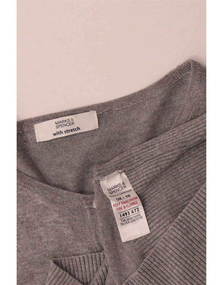Marks & Spencer Womens Cardigan Sweater UK 10 Small Grey Viscose
