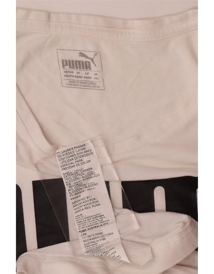 PUMA Mens Graphic T-Shirt Top 2XL White Cotton