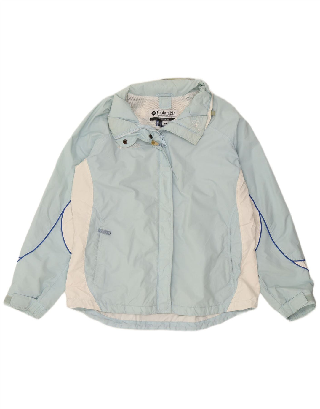 Columbia Womens Rain Jacket UK 18 XL Blue Colourblock Nylon