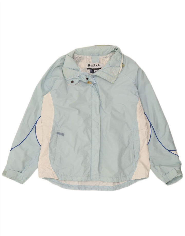 Columbia Womens Rain Jacket UK 18 XL Blue Colourblock Nylon