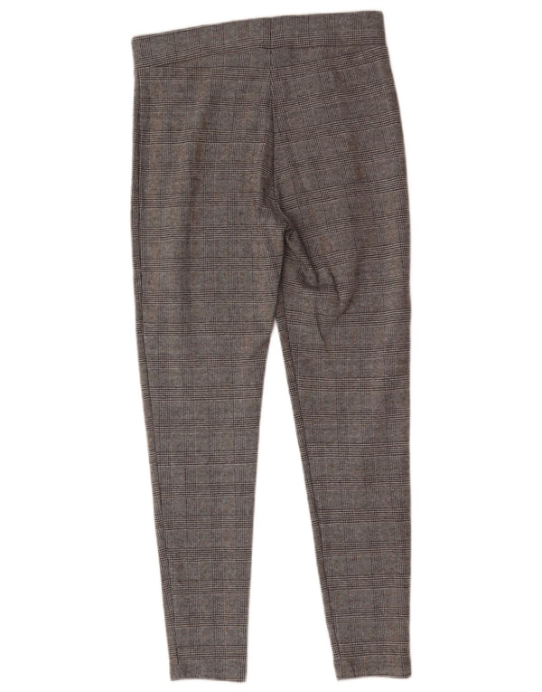 Marks & Spencer Womens Casual Trousers UK 10 Small W28 L27 Grey Houndstooth
