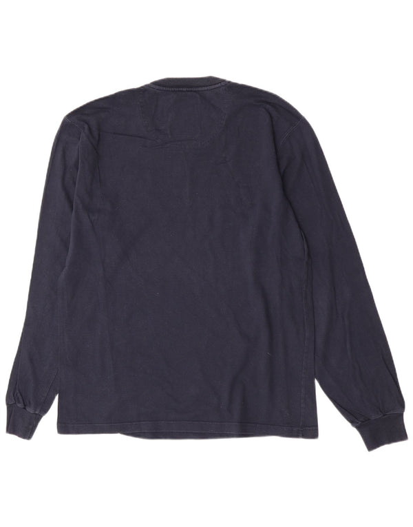 Champion Mens Graphic Top Long Sleeve Medium Navy Blue Cotton