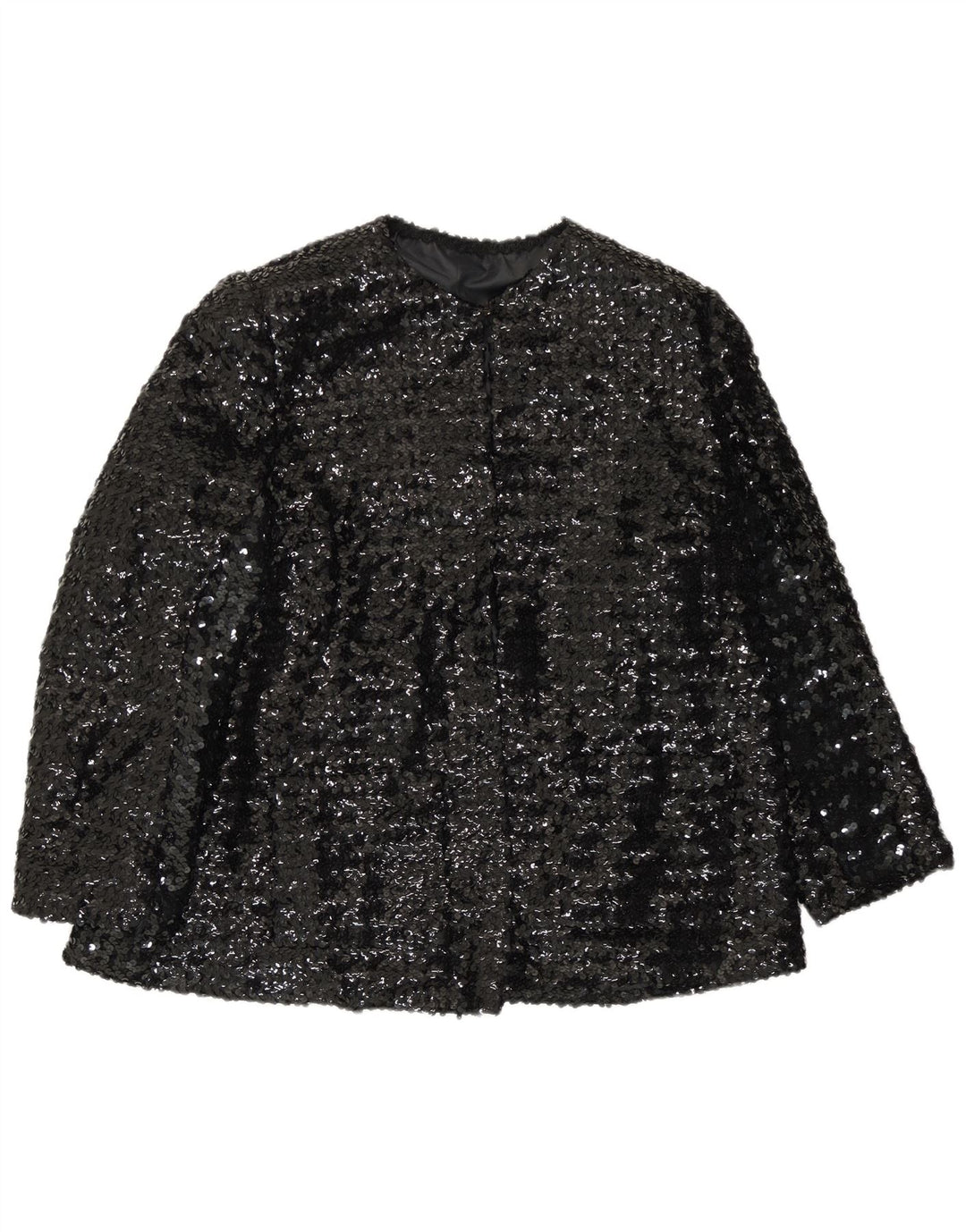 Vintage Womens Sequin Blazer Jacket UK 14 Large Black