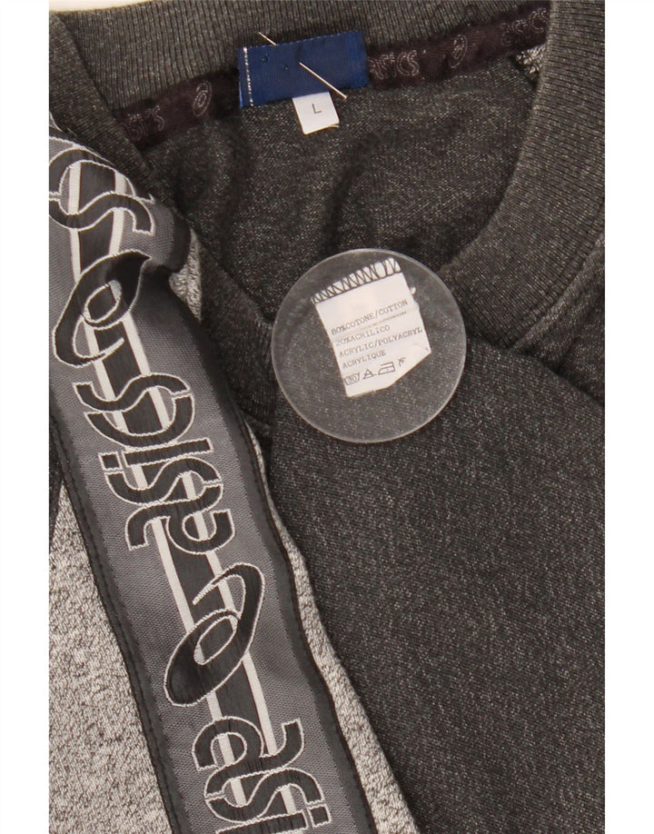 Asics Mens Graphic T-Shirt Top Large Grey Flecked Cotton
