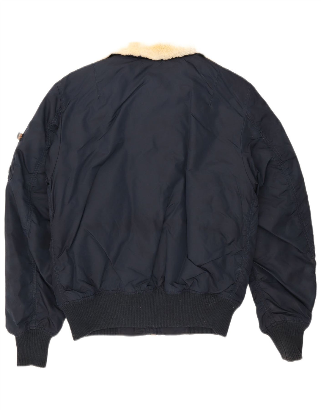 Alpha Industries Mens Bomber Jacket UK 36 Small Navy Blue Nylon