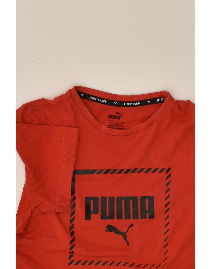 PUMA Boys Graphic T-Shirt Top 13-14 Years Red Cotton | Vintage Puma | Thrift | Second-Hand Puma | Used Clothing | Messina Hembry 