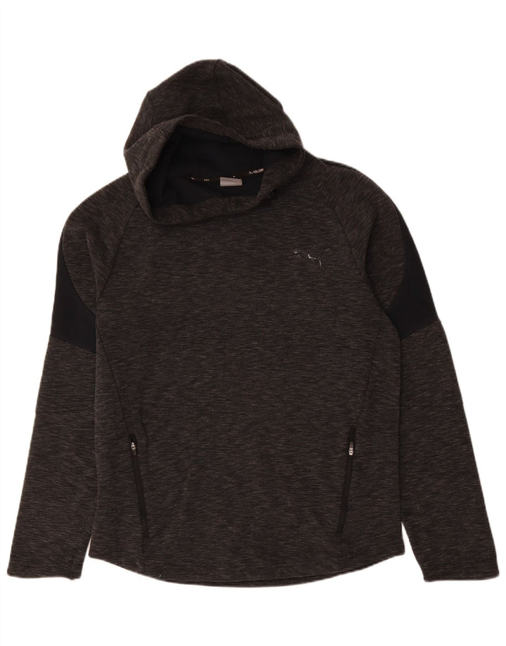 Puma Mens Hoodie Jumper Medium Grey Flecked Cotton