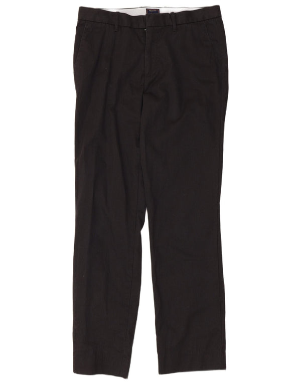 Gap Mens Straight Chino Trousers W32 L32 Black Pinstripe Cotton
