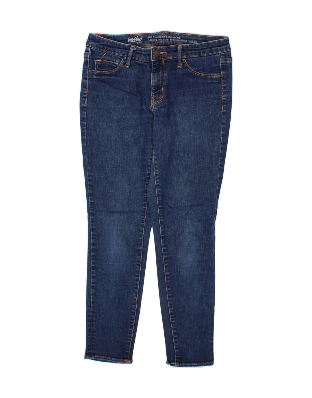 MOSSIMO Womens Mid Rise Legging Cropped Jeans US 6 Medium W28 L25 Blue Vintage Mossimo and Second-Hand Mossimo from Messina Hembry 
