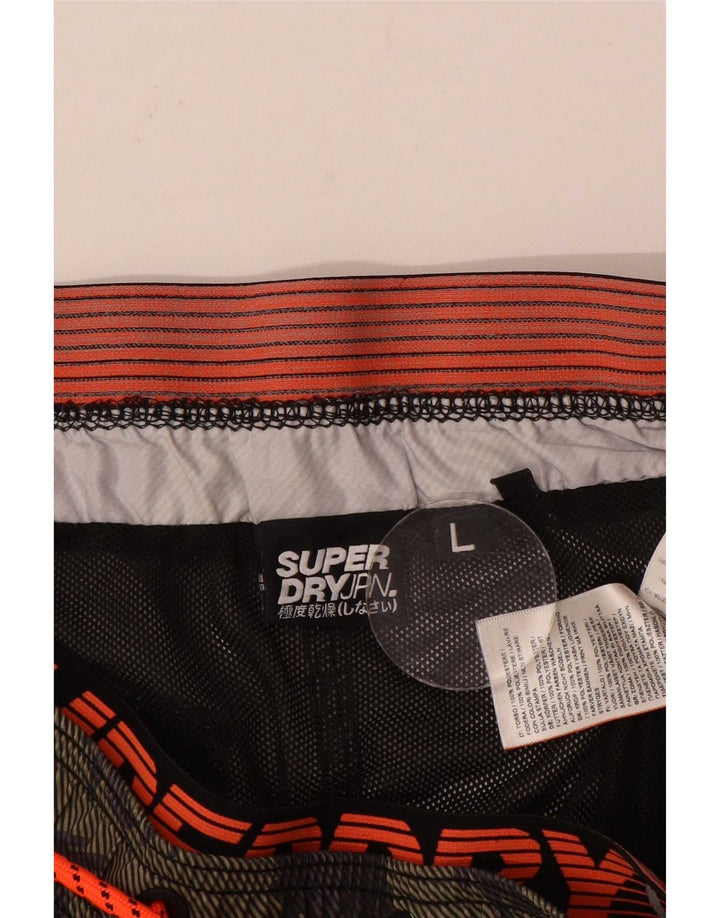 Superdry Mens Graphic Swimming Shorts Large  Khaki Camouflage Polyester