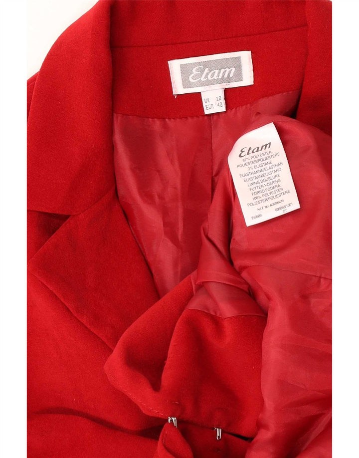 Etam Womens Blazer Jacket UK 12 Medium Red Polyester