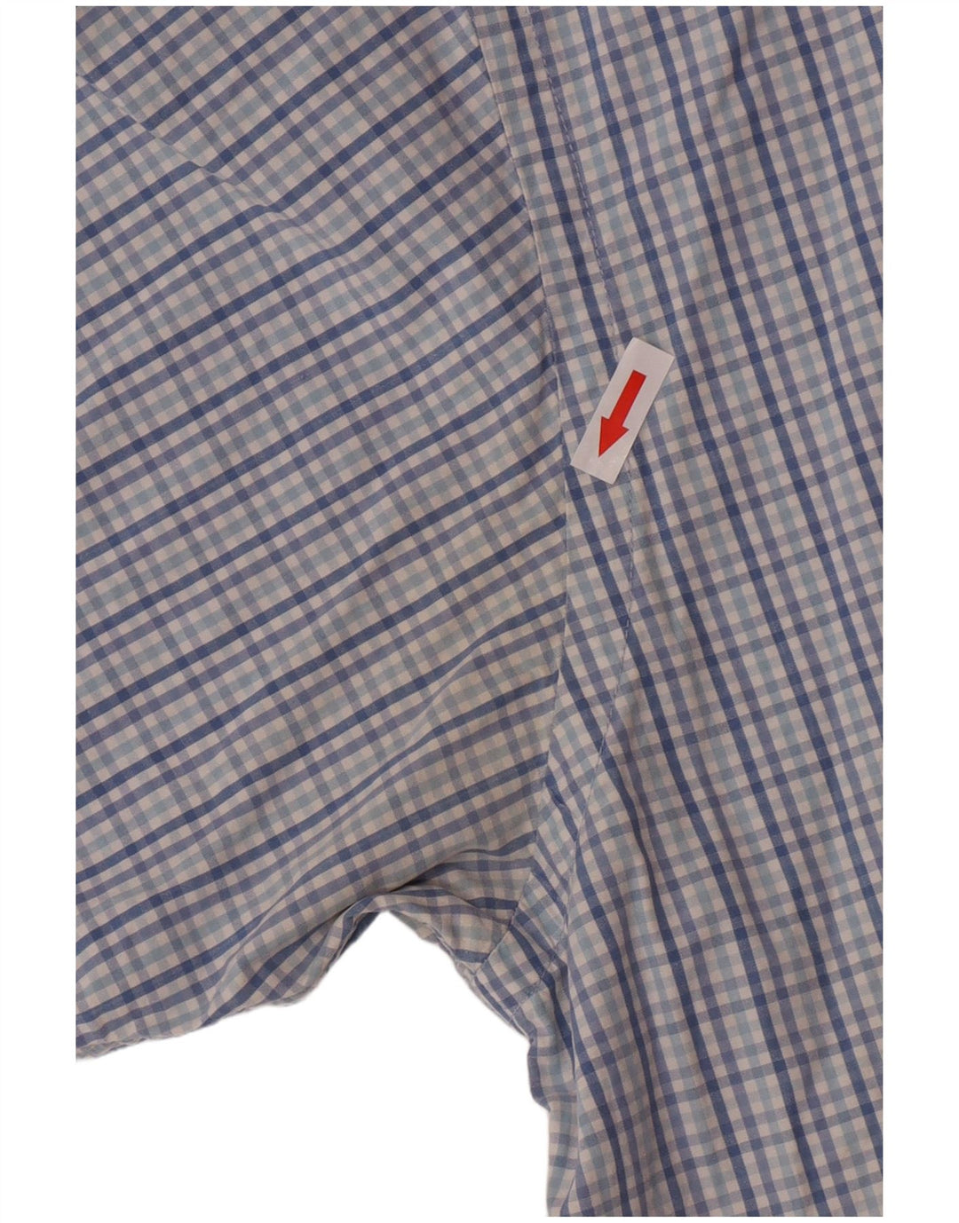 Izod Mens Short Sleeve Shirt XL Blue Check Cotton