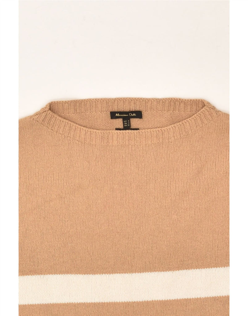 MASSIMO DUTTI Womens Overshirt Crew Neck Jumper Sweater UK 14 Medium Brown | Vintage Massimo Dutti | Thrift | Second-Hand Massimo Dutti | Used Clothing | Messina Hembry 