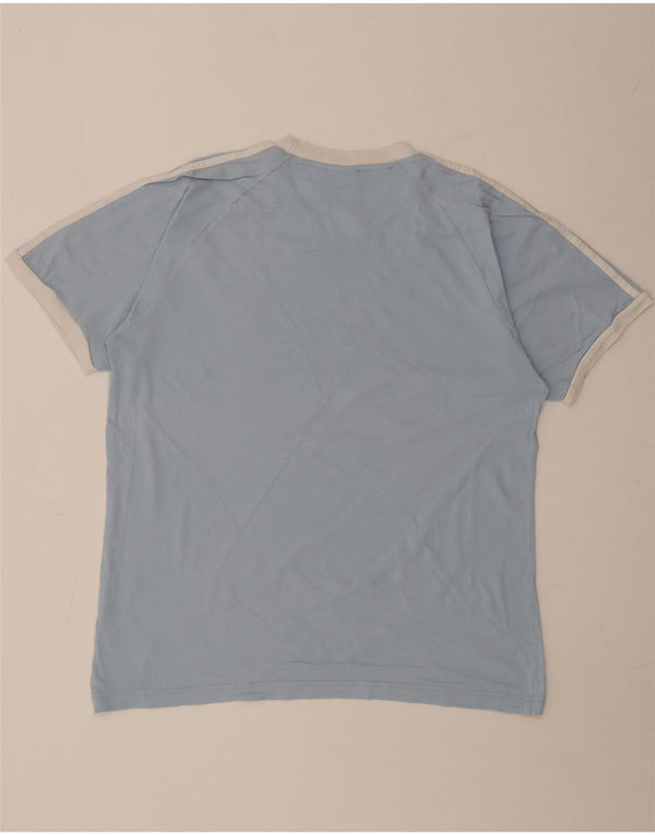 Adidas Mens T-Shirt Top Large Blue Cotton