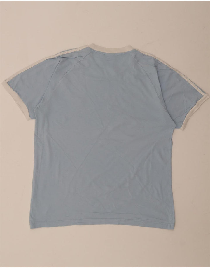 Adidas Mens T-Shirt Top Large Blue Cotton