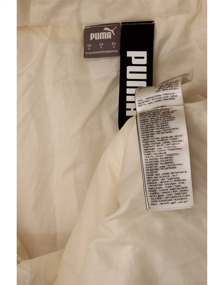 Puma Womens Hooded Padded Jacket UK 10 Small White Polyester