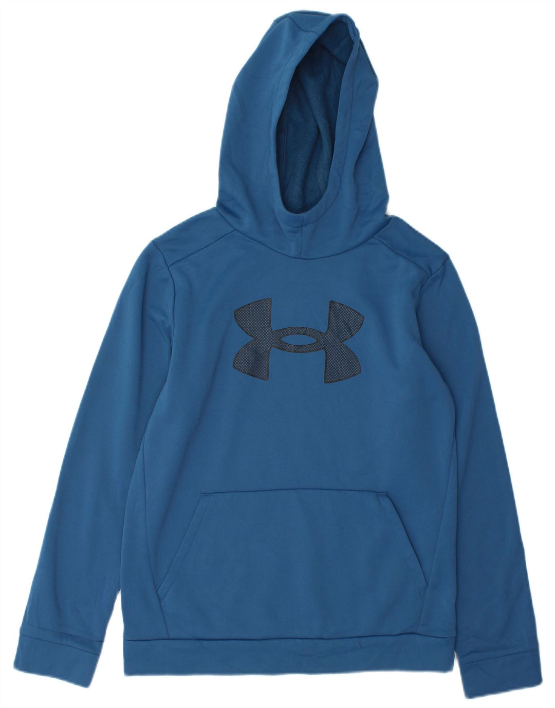 Under Armour Boys Graphic Hoodie Jumper 11-12 Years Large Blue Polyester