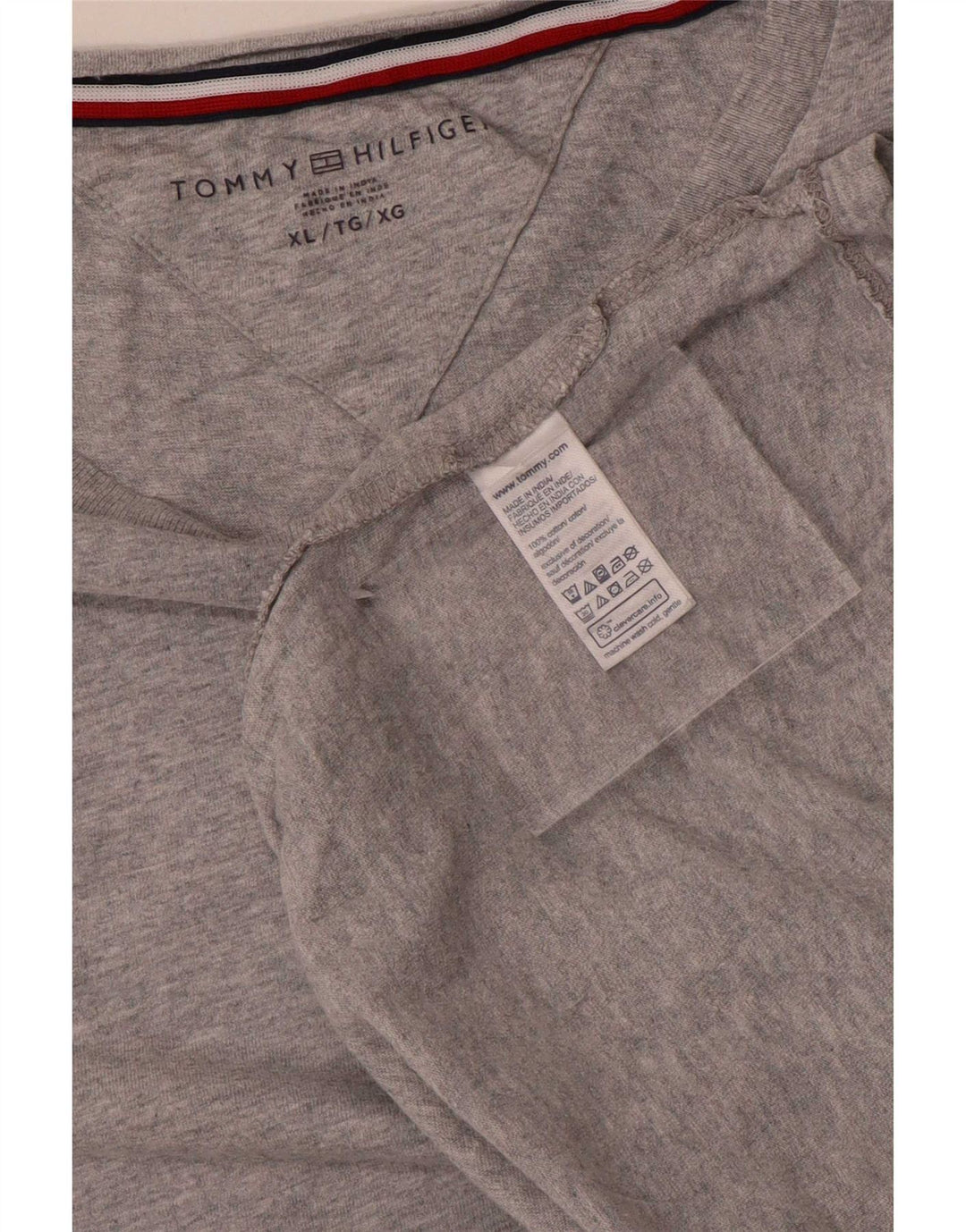Tommy Hilfiger Mens T-Shirt Top XL Grey Cotton