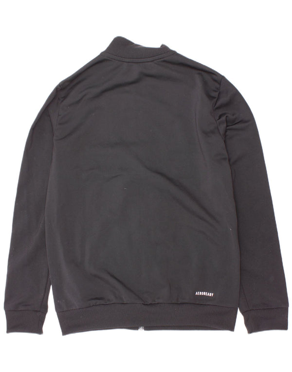 Adidas Boys Aeroready Tracksuit Top Jacket 9-10 Years Black Colourblock