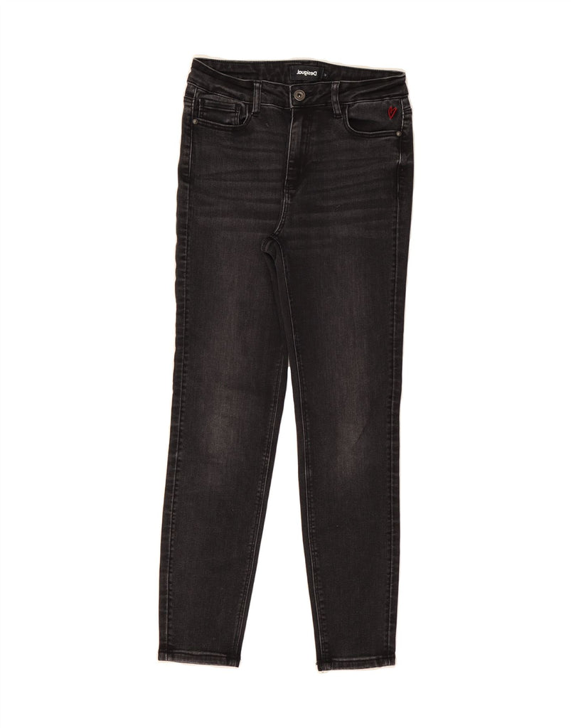 DESIGUAL Womens High Rise Skinny Jeans EU 38 Medium W26 L26 Black Cotton Vintage Desigual and Second-Hand Desigual from Messina Hembry 