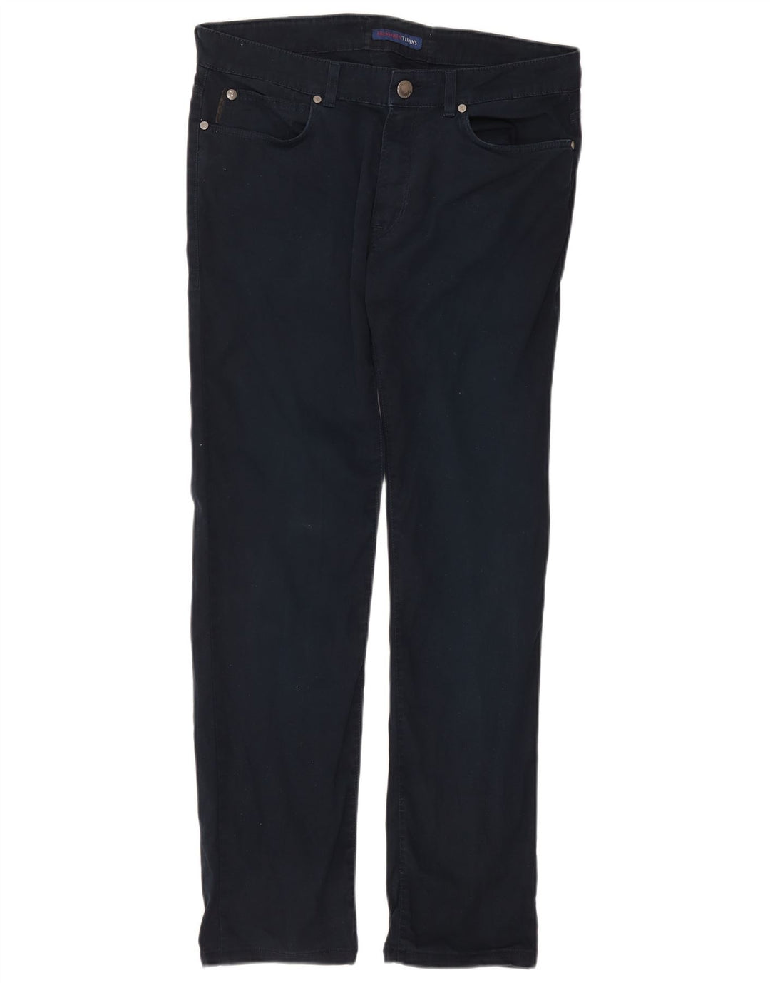 Trussardi Mens Straight Casual Trousers W34 L31 Navy Blue