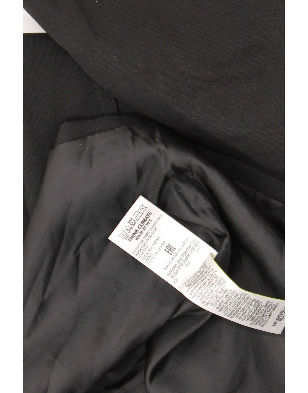 Marks & Spencer Womens Trench Coat UK 16 Large Black Polyester