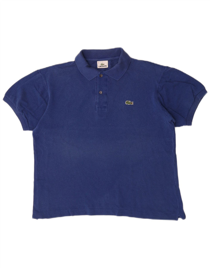 Lacoste Mens Polo Shirt Size 4 Medium Navy Blue Cotton