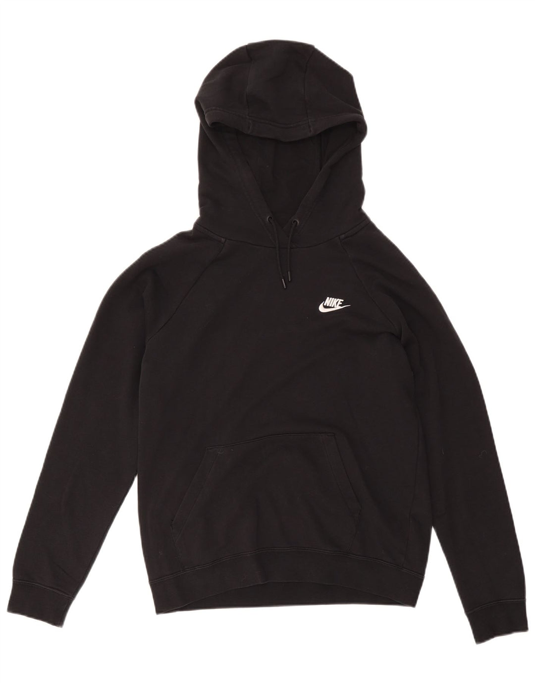 Nike Womens Hoodie Jumper UK 14 Medium Black Cotton