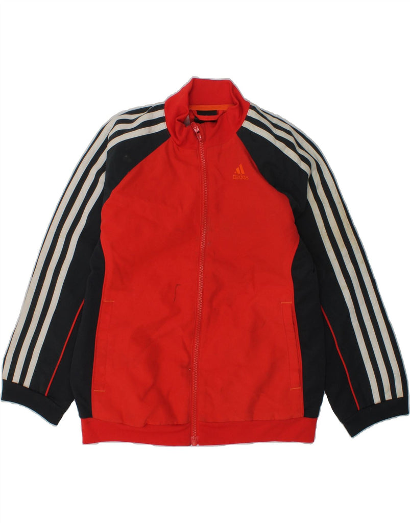 ADIDAS Boys Tracksuit Top Jacket 6-7 Years Red Colourblock Polyester | Vintage Adidas | Thrift | Second-Hand Adidas | Used Clothing | Messina Hembry 