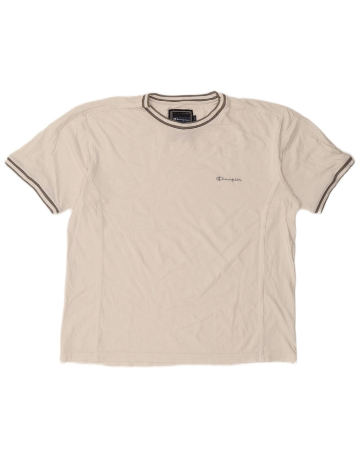 Champion Mens T-Shirt Top XL White Cotton
