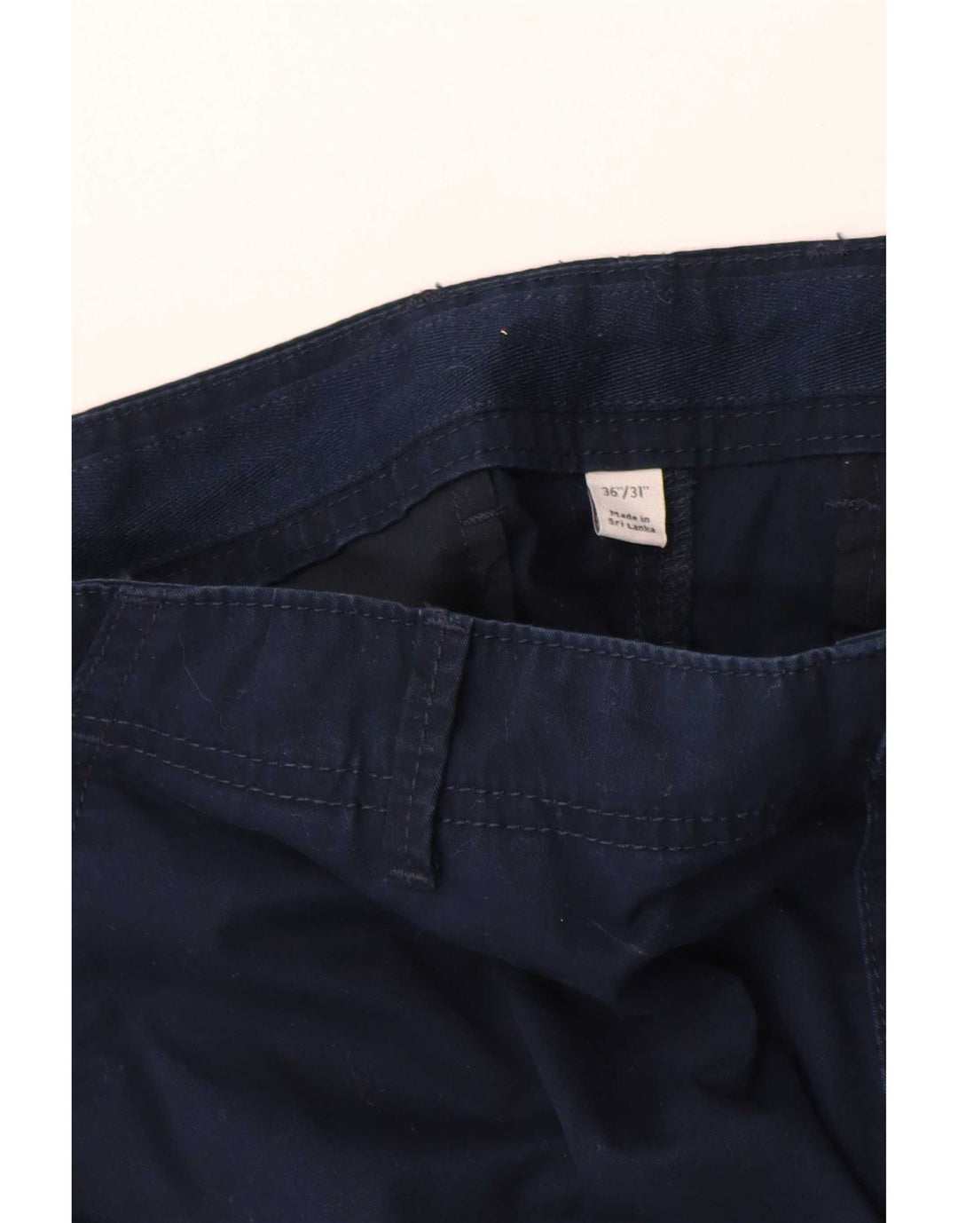 Marks & Spencer Mens Slim Cargo Trousers W36 L31 Navy Blue Cotton