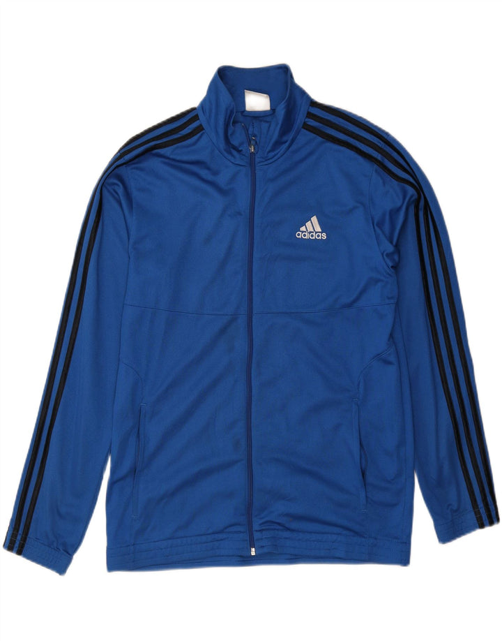 ADIDAS Mens Graphic Tracksuit Top Jacket UK 38/40 Medium Blue Polyester