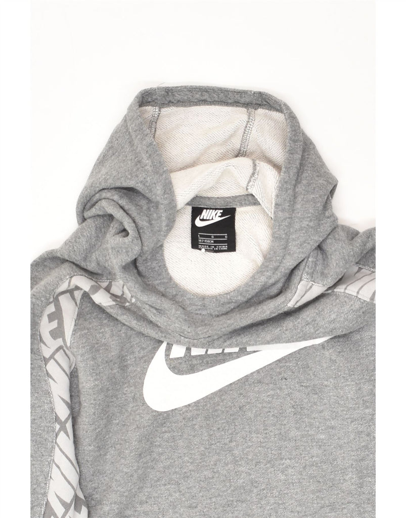 NIKE Boys Graphic Hoodie Jumper 12-13 Years Large Grey Cotton | Vintage Nike | Thrift | Second-Hand Nike | Used Clothing | Messina Hembry 