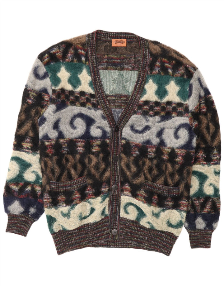 Missoni Mens Abstract Pattern Cardigan Sweater IT 48 Medium Multicoloured D