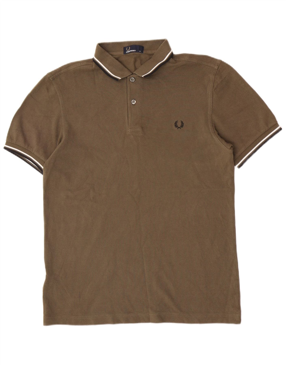 Fred Perry Mens Polo Shirt Medium Khaki Cotton