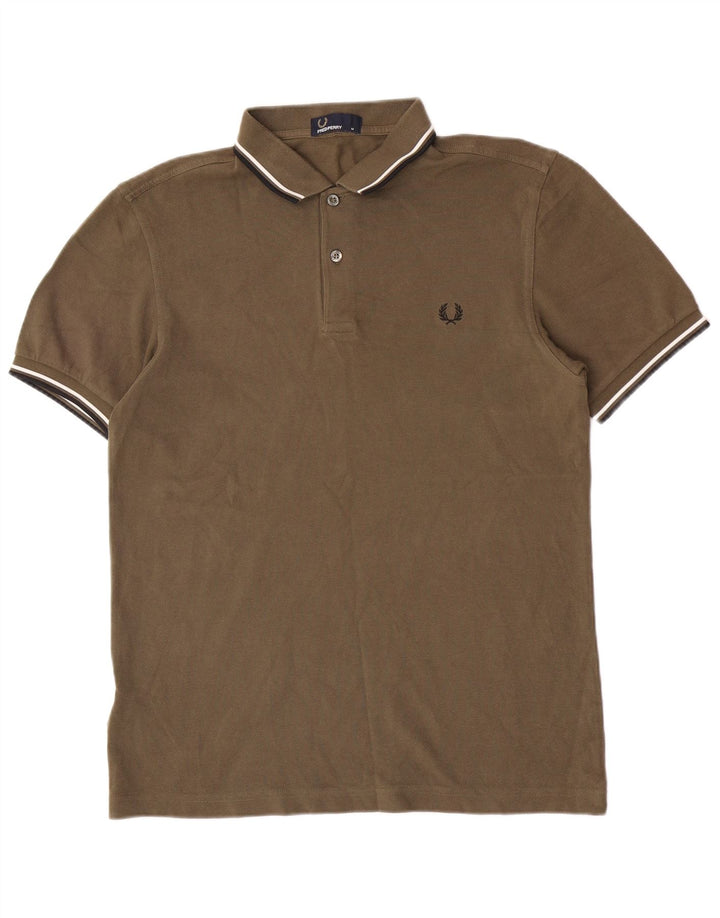 Fred Perry Mens Polo Shirt Medium Khaki Cotton