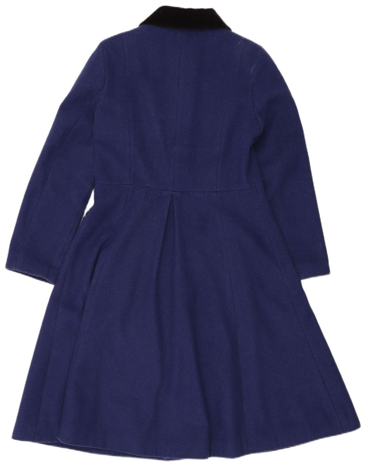 Monsoon Womens Overcoat UK 10 Small Blue Colourblock