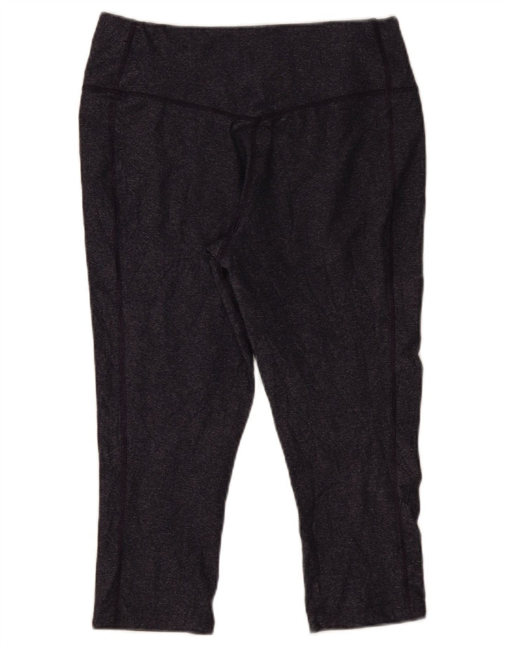 Nike Womens Dri Fit Capri Leggings UK 14 Large  Navy Blue Polyester