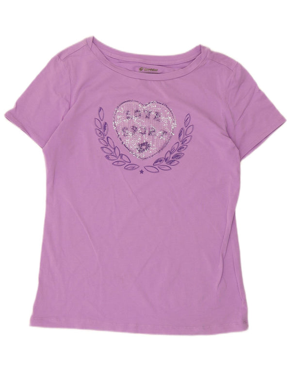 Lotto Womens Graphic T-Shirt Top UK 18 XL Purple Cotton