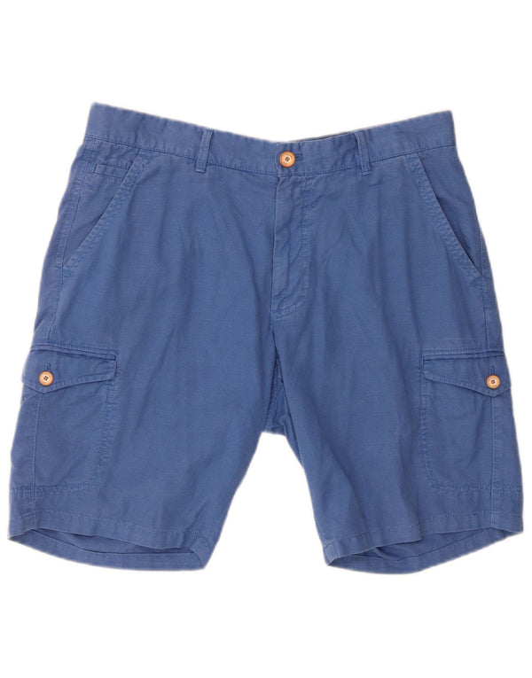 Massimo Dutti Mens Cargo Shorts EU 42 Large W32 Blue