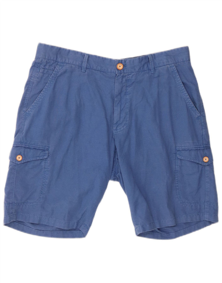 Massimo Dutti Mens Cargo Shorts EU 42 Large W32 Blue