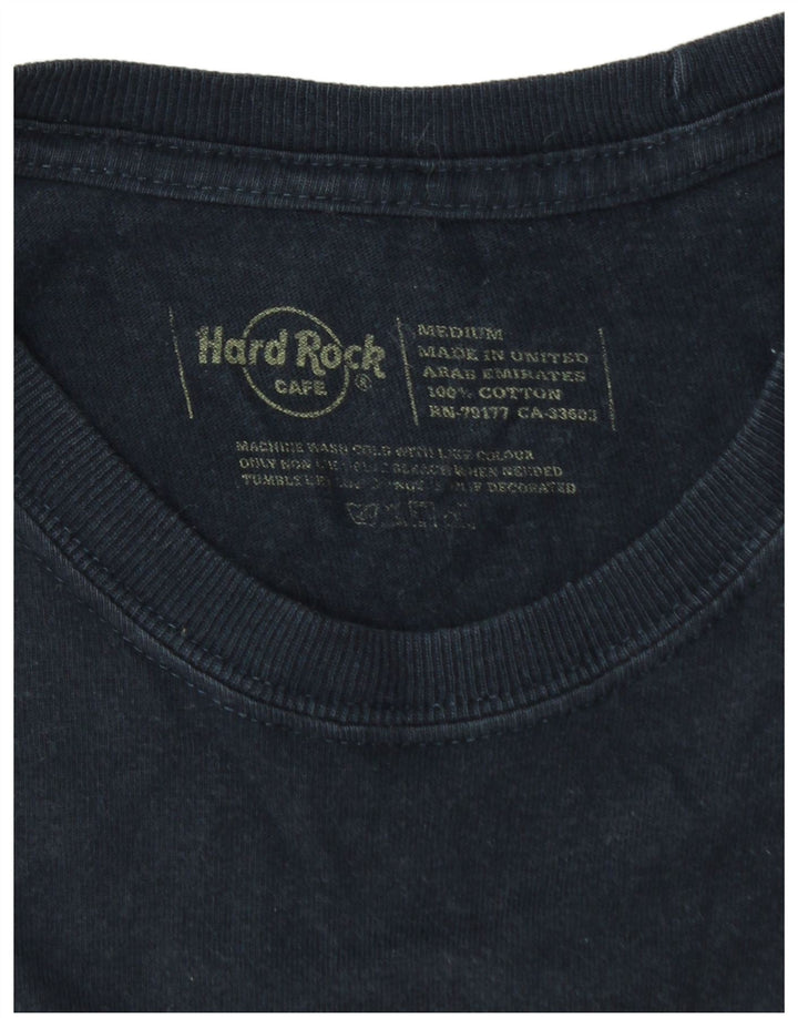 Hard Rock Mens Barcelona Graphic T-Shirt Top Medium Navy Blue Cotton